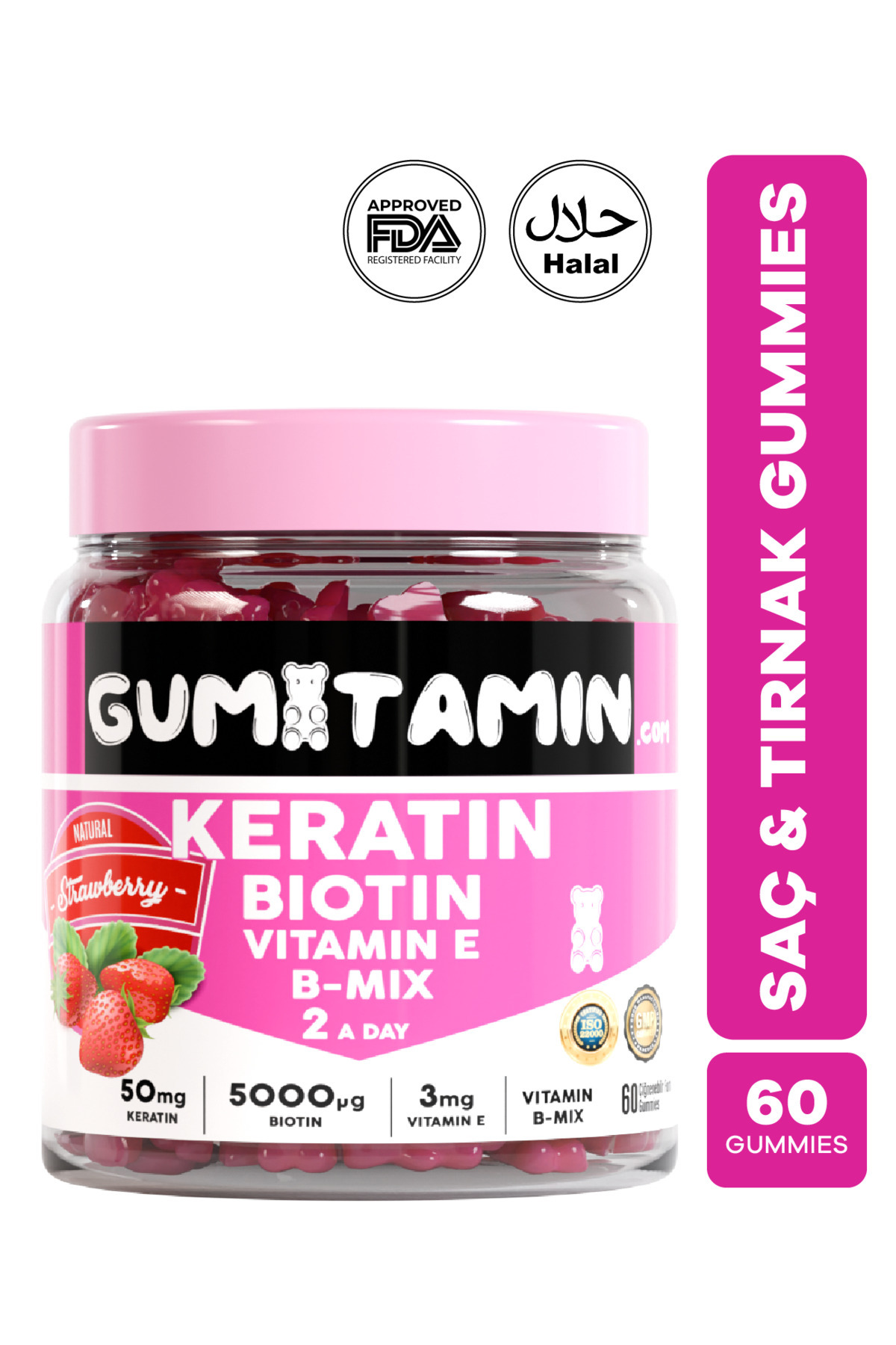 GUMİTAMİN KERATİN, BİOTİN 5000 SAÇ VE CİLT VİTAMİN-