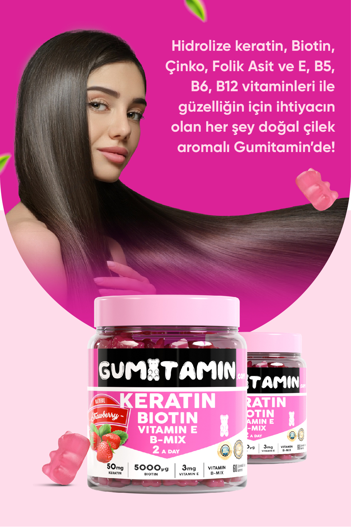 GUMİTAMİN KERATİN, BİOTİN 5000 SAÇ VE CİLT VİTAMİN-