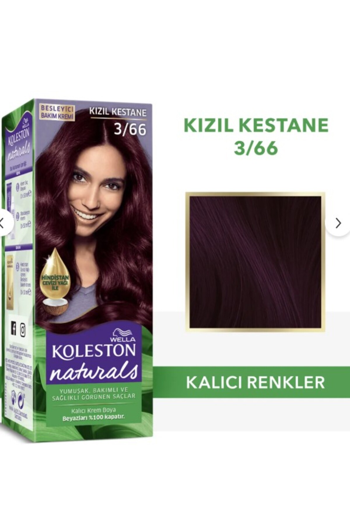 WELLA KOLESTON NATURALS SAÇ BOYASI 3/66 KIZIL KEST-