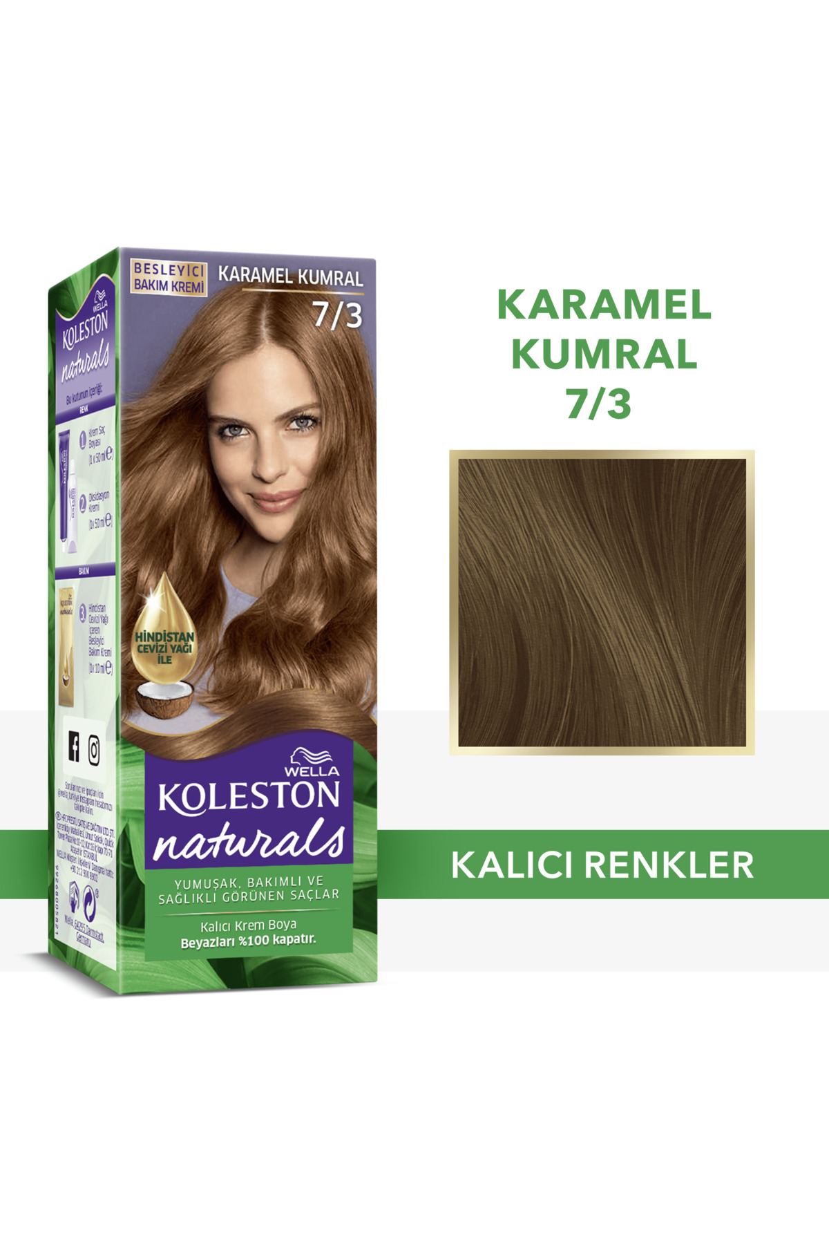 WELLA KOLESTON NATURALS SAÇ BOYASI 7/3 KARAMEL KUM-