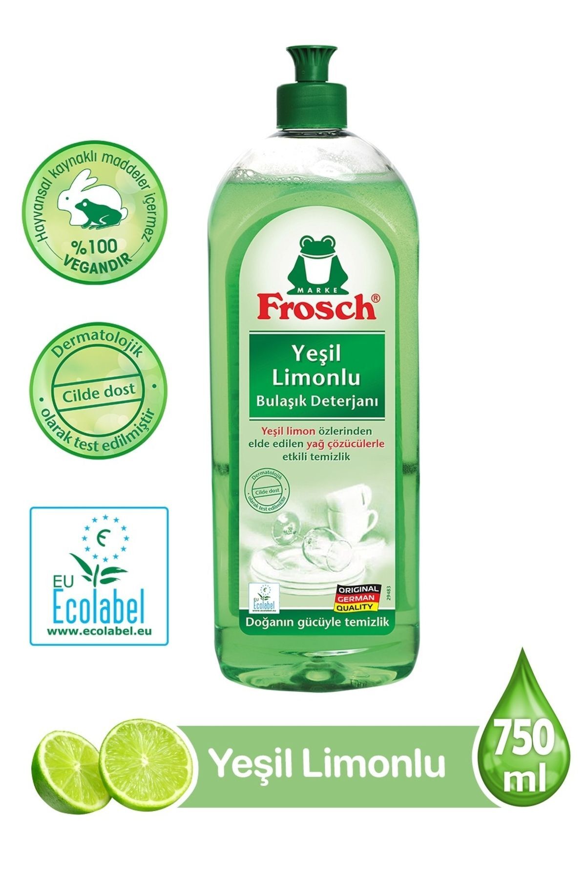 FROSCH BULAŞIK DETERJANI 750ML LİMONLU SÜNGERLİ-