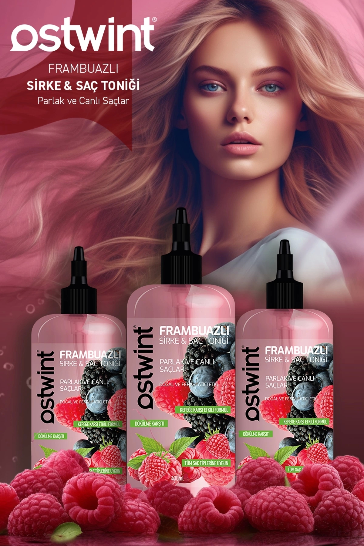 OSTWİNT FRAMBUAZLI SİRKE&SAÇ TONİĞİ  400ML-