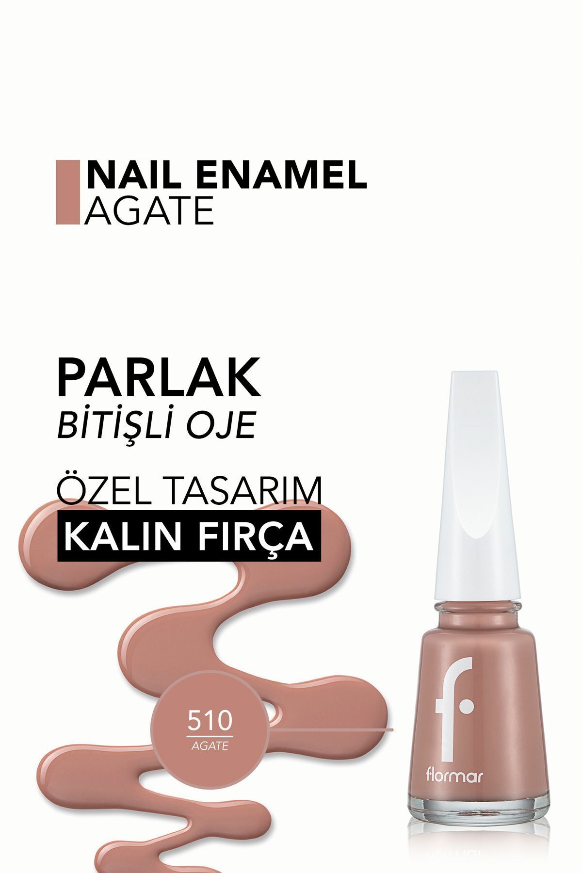 Flormar Nail Enamel Yüksek Pigmentli & Parlak Bitişli Oje Fne-510 Agate-