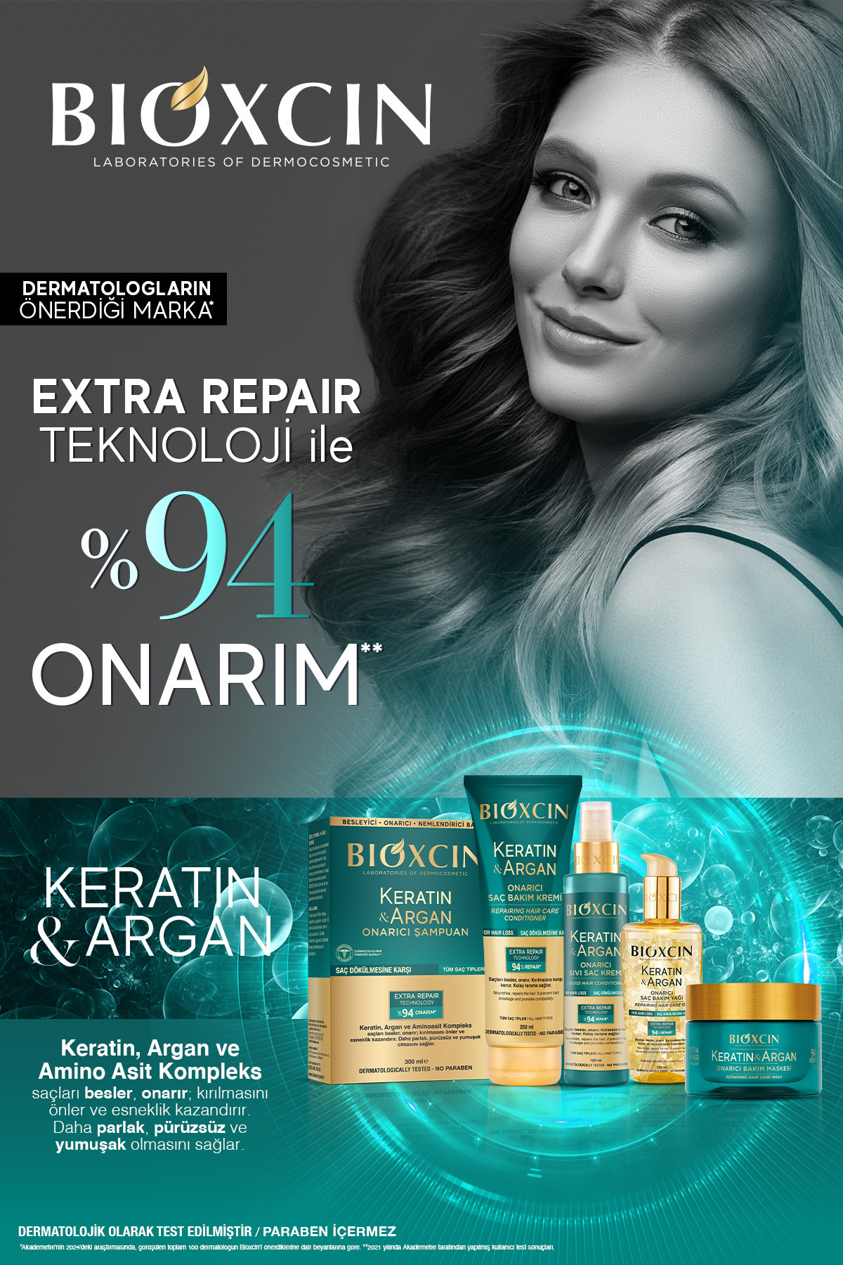 Bioxcin Keratin & Argan Onarıcı Şampuan 300 Ml-