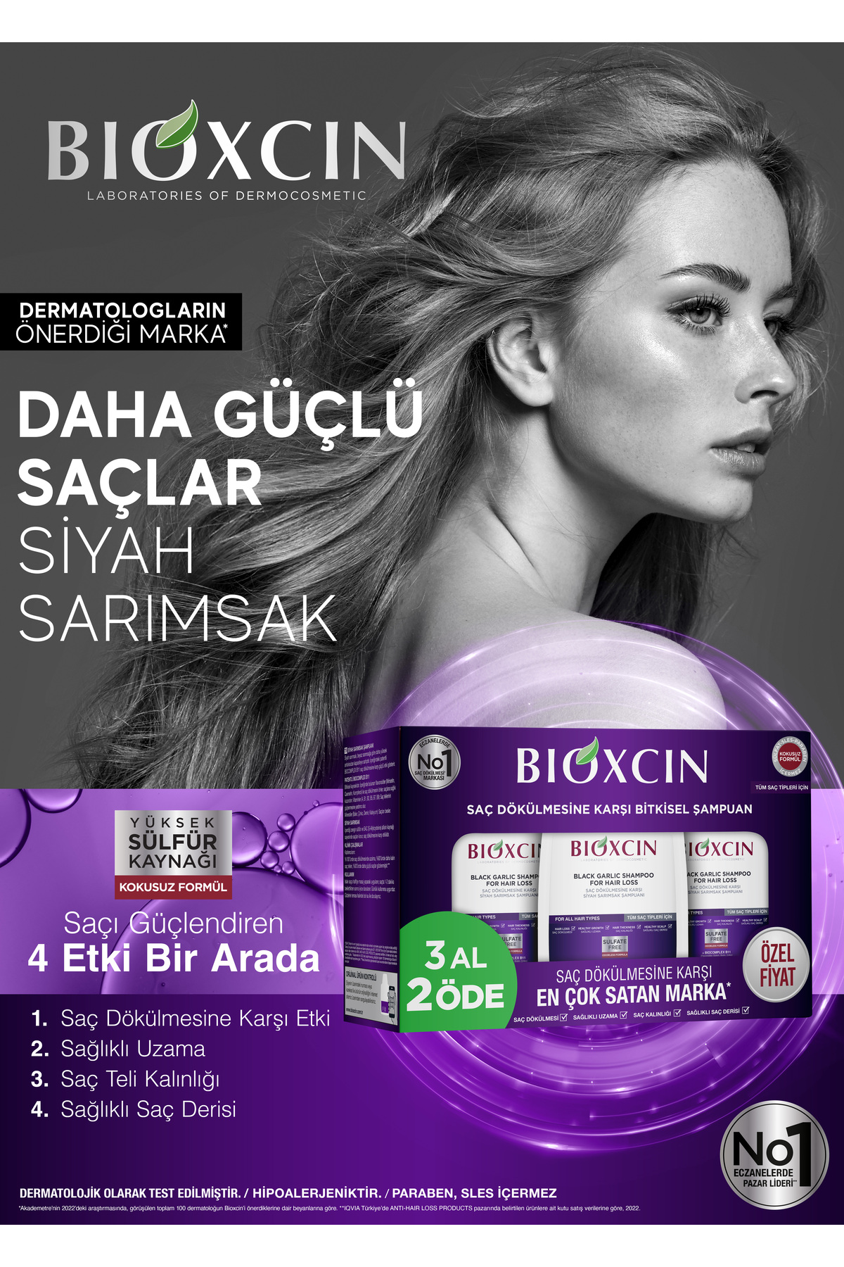 Bioxcin Siyah Sarımsak Şampuan 3x300 Ml-
