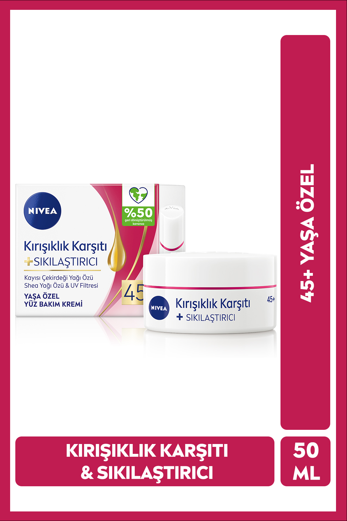 NİVEA SIKILAŞTIRICI KIRIŞIKLIK KARŞITI YÜZ KREM 50ML-