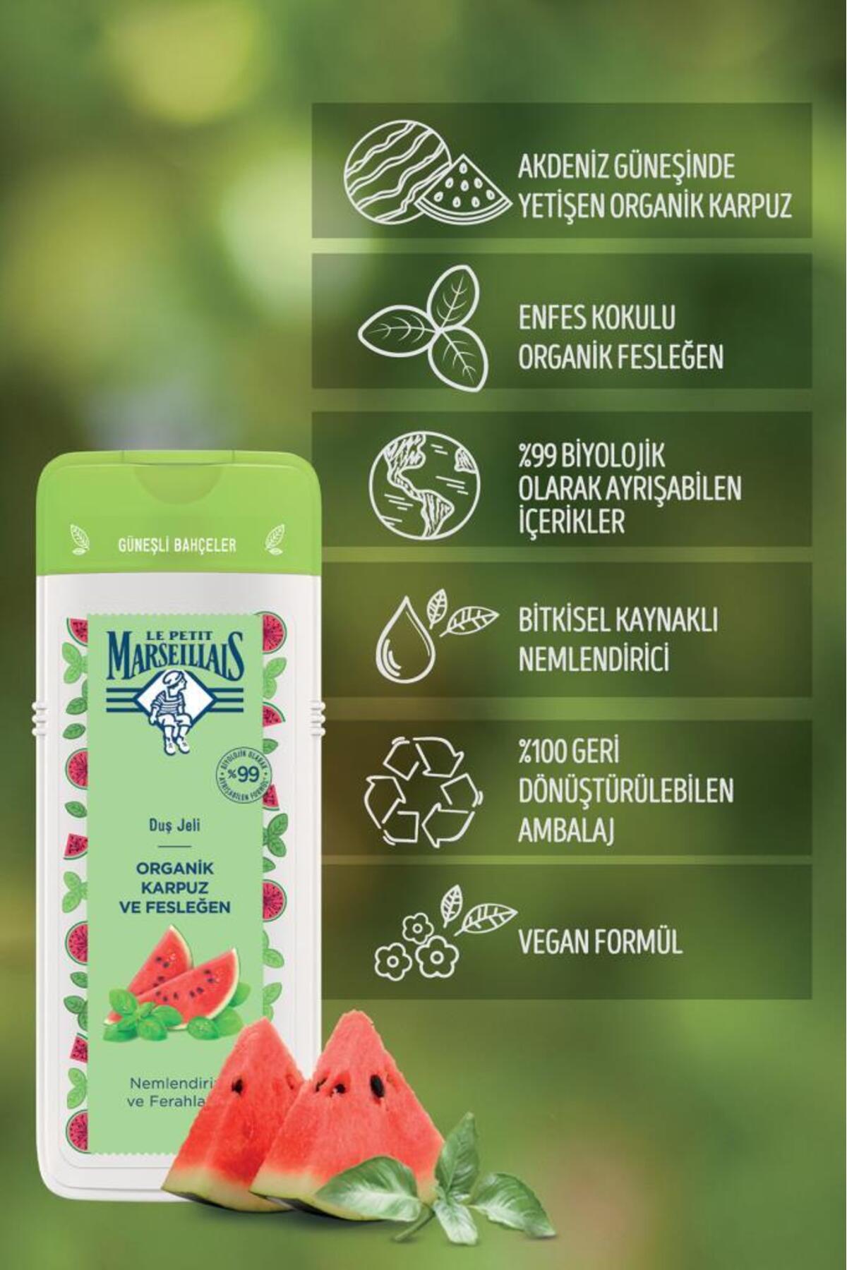 LE PETİT MARSEİLLAİS ORGANİK KARPUZ VE FESLEĞEN DUŞ JELİ 400ML-