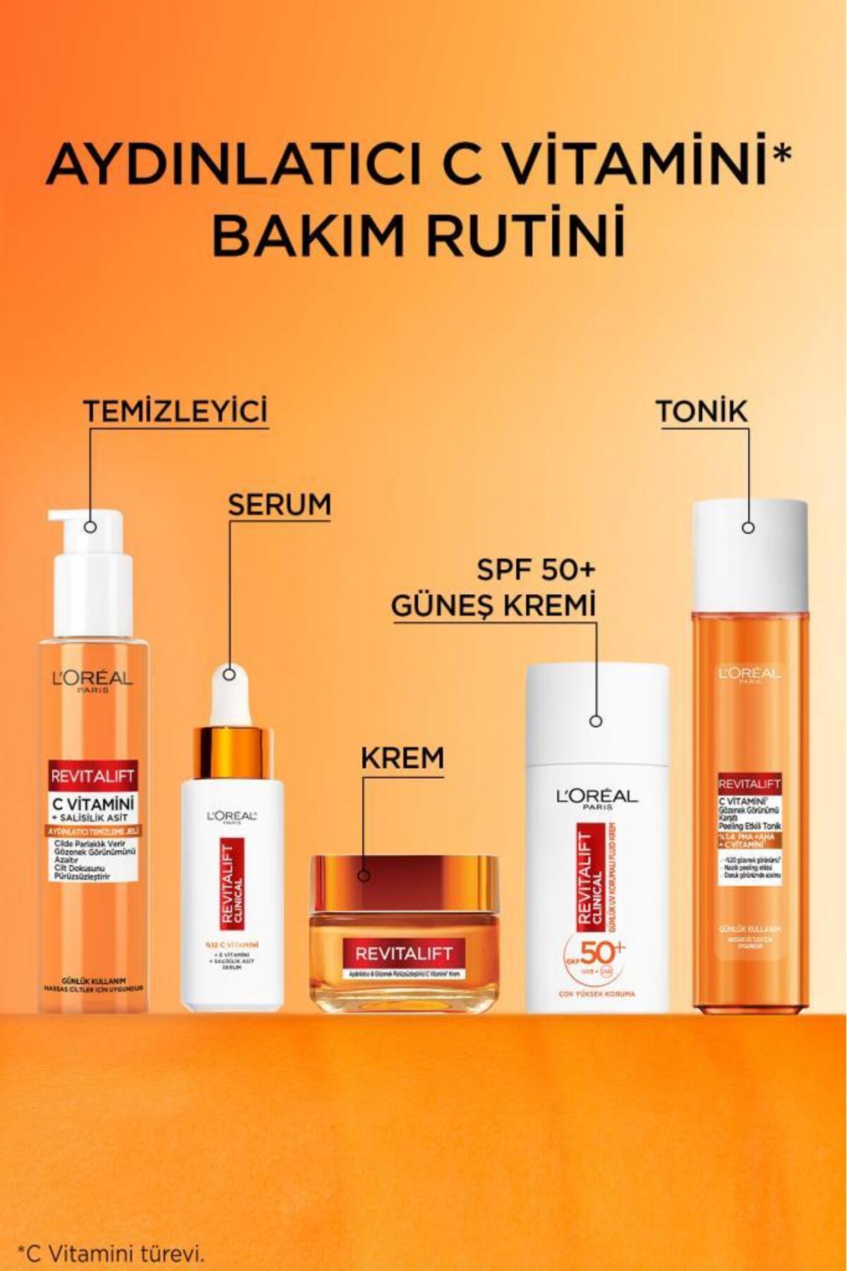 LOreal Paris Revitalift C Vitamini Gözenek Görünümü Karşıtı Peeling Etkili Tonik 180-