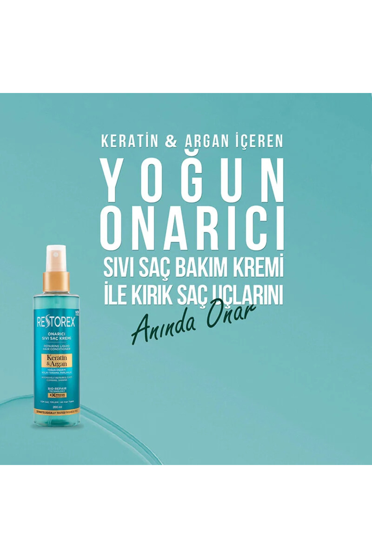 Restorex Keratin & Argan Onarıcı Saç Bakım Şampuanı 500 ml + Sıvı Saç Bakım Kremi 200 ml-