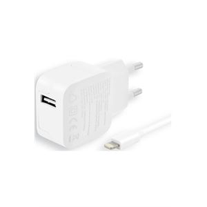 POWER WALL IC 1 USB-A & 1M (5V/2.4A LIGHTNING WHIT-