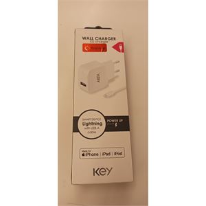 POWER WALL IC 1 USB-A & 1M (5V/2.4A LIGHTNING WHIT-