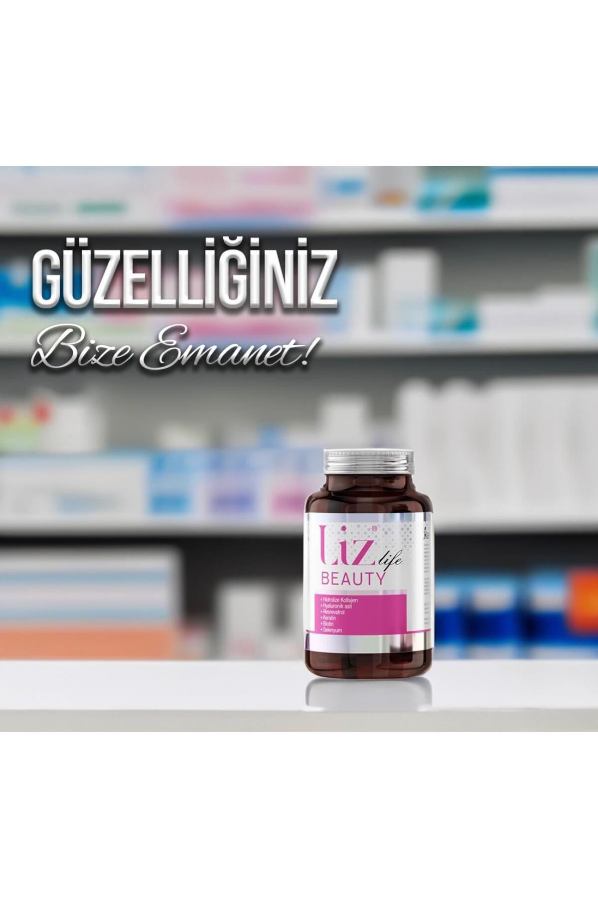 Liz Life Beauty 30 Tablet | Kolajen, Hyaluronik Asit Ve Vitaminlerle Cilt, Saç Ve Tırnak Desteği-