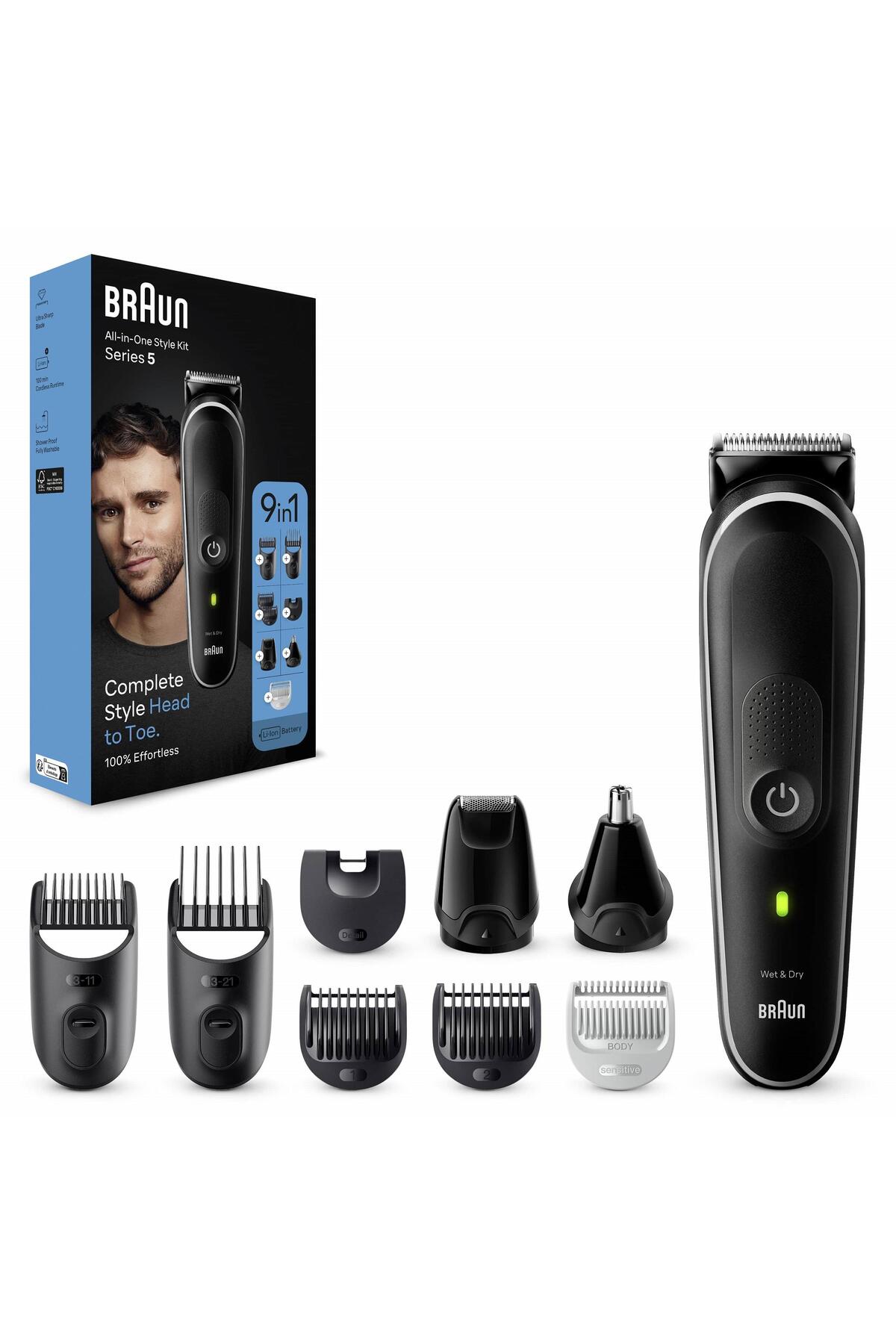 Braun Series 5 Mgk5410 Hepsi Bir Arada Şekillendirme Seti, 9’u 1 Arada Erkek Bakım Kiti-
