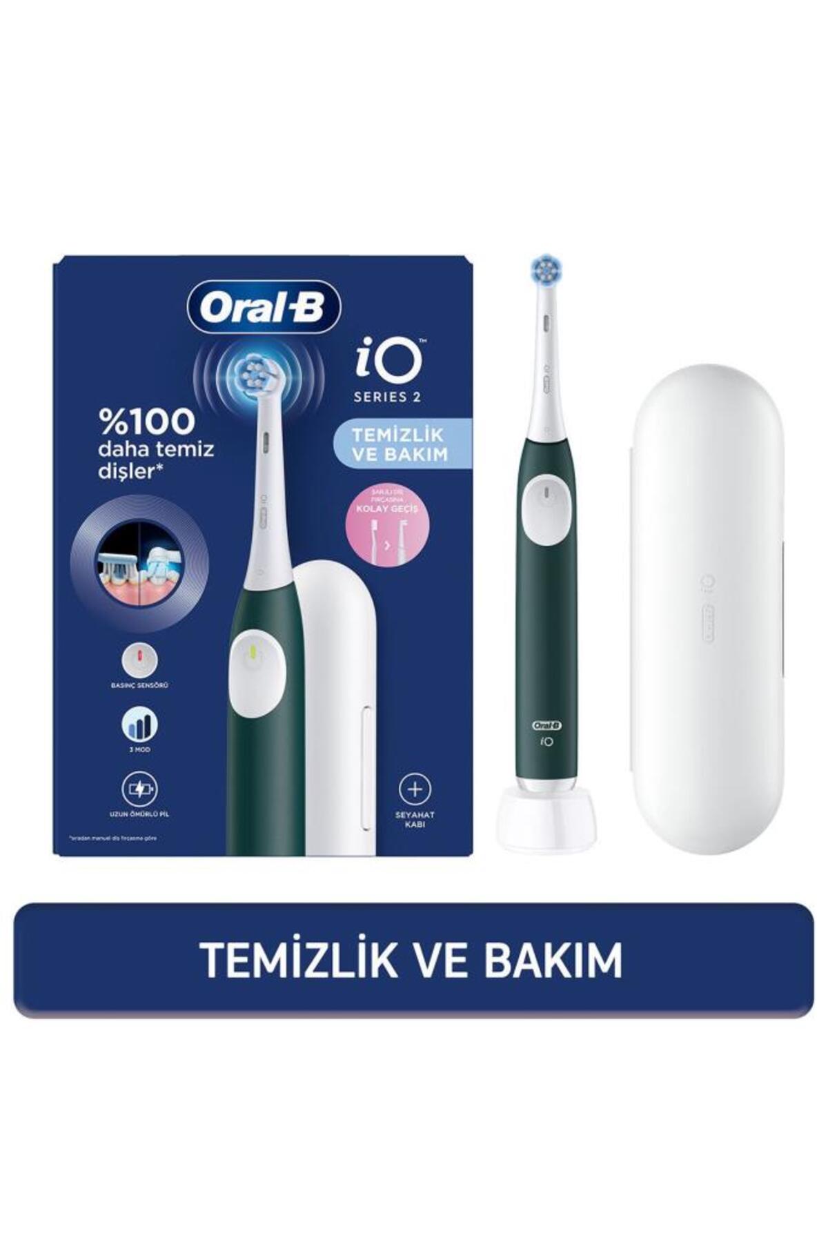 Oral-B İo 2 Orman Yeşili Şarjlı Diş Fırçası 1 Diş Fırçası Başlığı 1 Seyahat Kutusu-