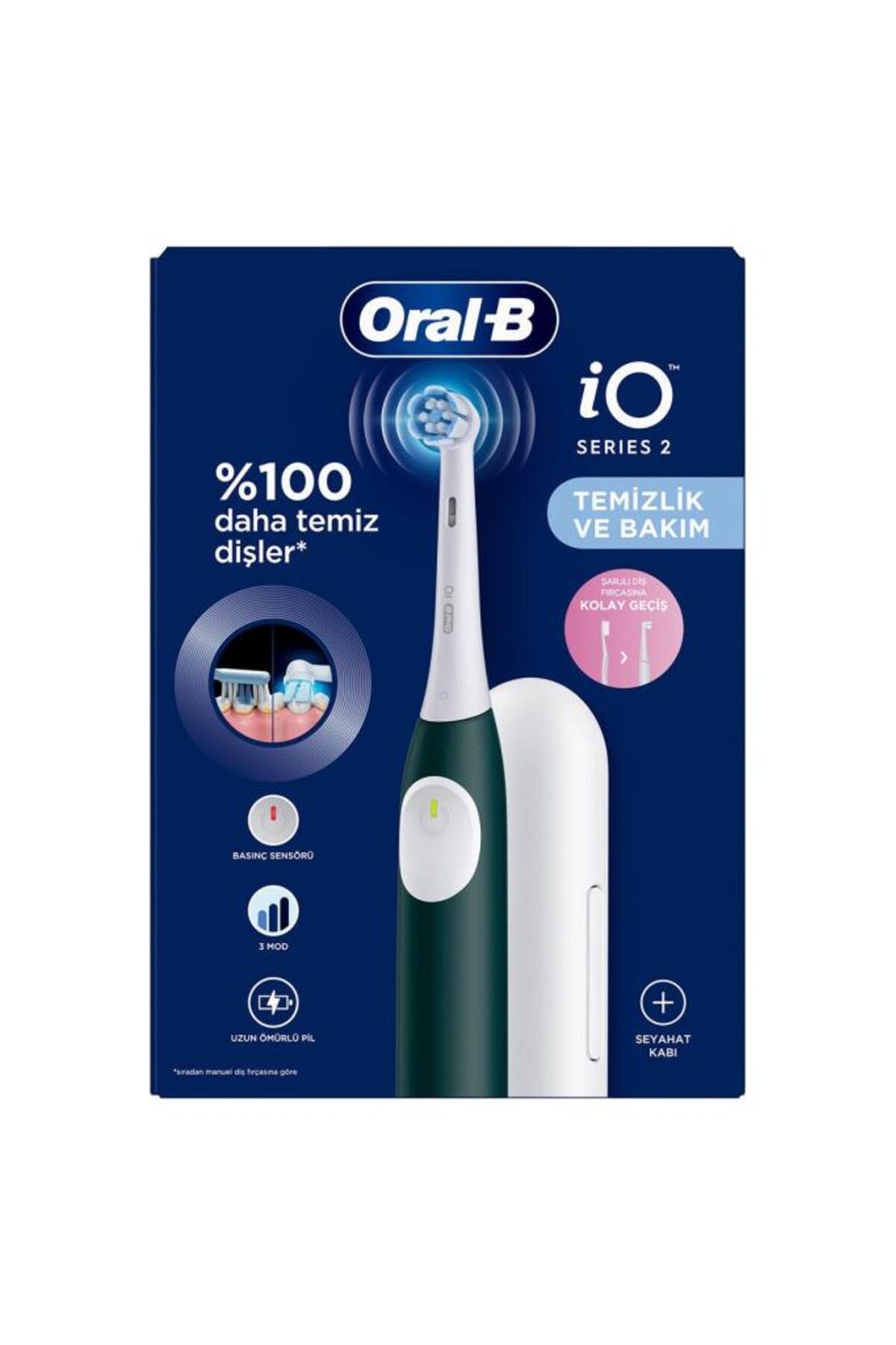 Oral-B İo 2 Orman Yeşili Şarjlı Diş Fırçası 1 Diş Fırçası Başlığı 1 Seyahat Kutusu-