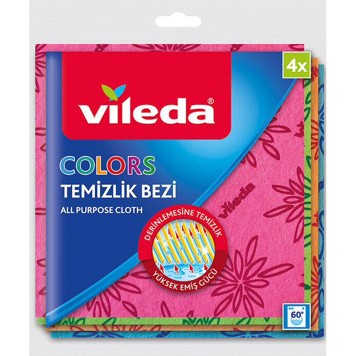 Vileda 4 Lü Colors Renkli Mutfak Bezi-
