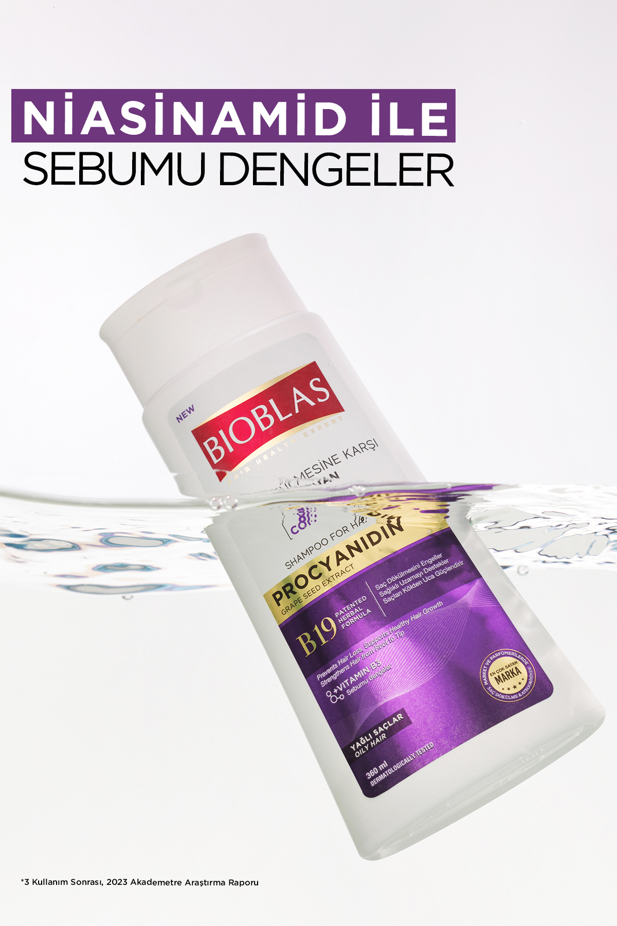 Bioblas Procyanidin Yağlı Saçlar İçin Arındırıcı Şampuan 360 Ml - Saç Dökülmesine & Yağlanmaya Karşı-