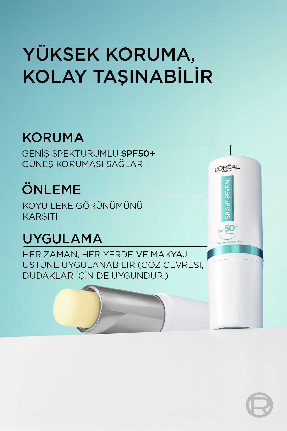 L'Oreal Paris Bright Reveal Spf 50+ Ultra Koruyucu Ultra Pratik Stick Yüz Güneş Kremi 9 ml-
