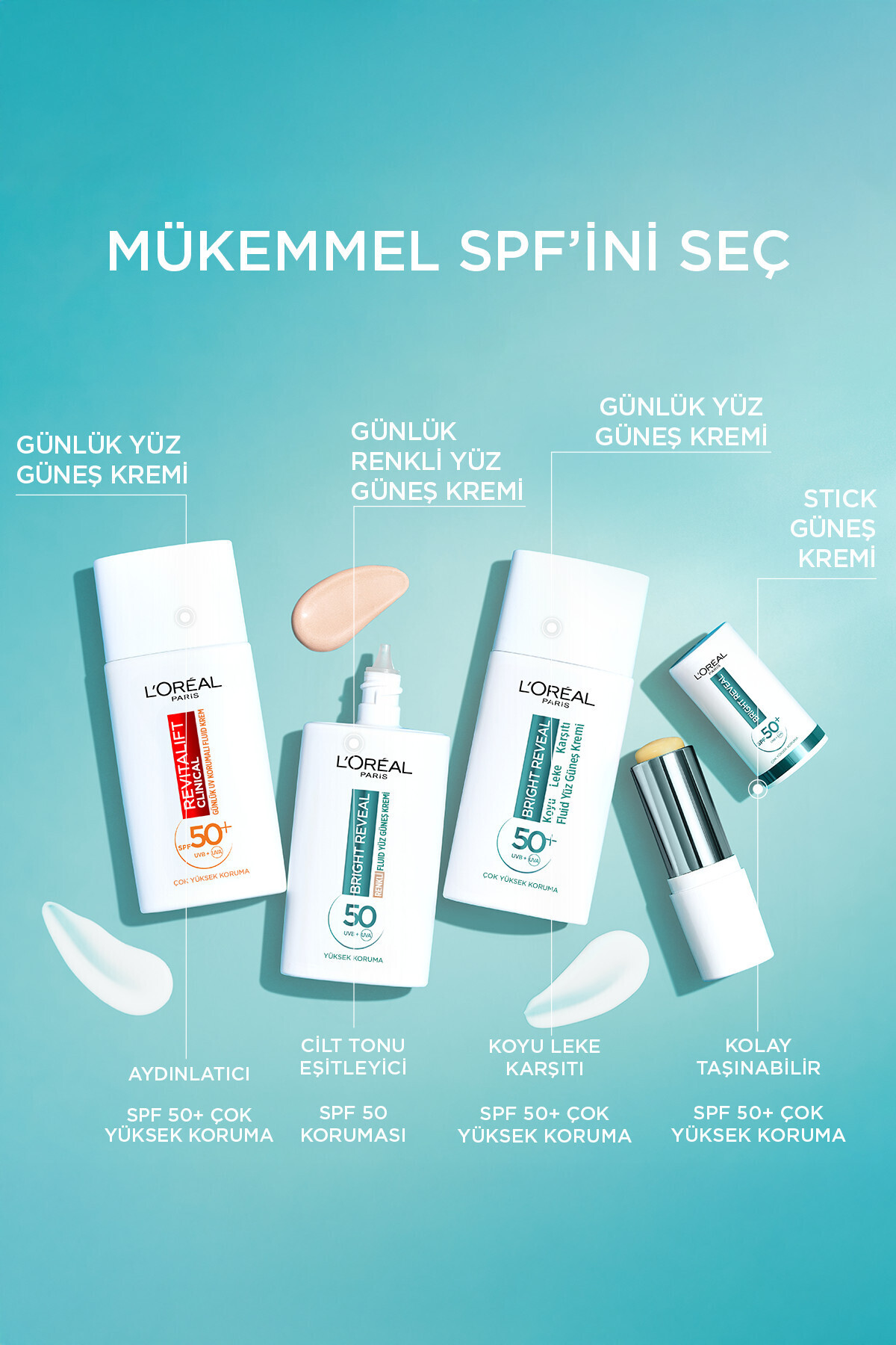 L'Oreal Paris Bright Reveal Spf 50+ Ultra Koruyucu Ultra Pratik Stick Yüz Güneş Kremi 9 ml-