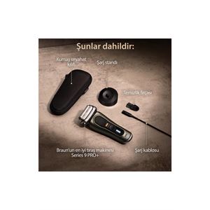 Braun Series 9 Pro Elektrikli Tıraş Makinesi, Şarj Standı, Islak Ve Kuru, 9519s, Altın Rengi-
