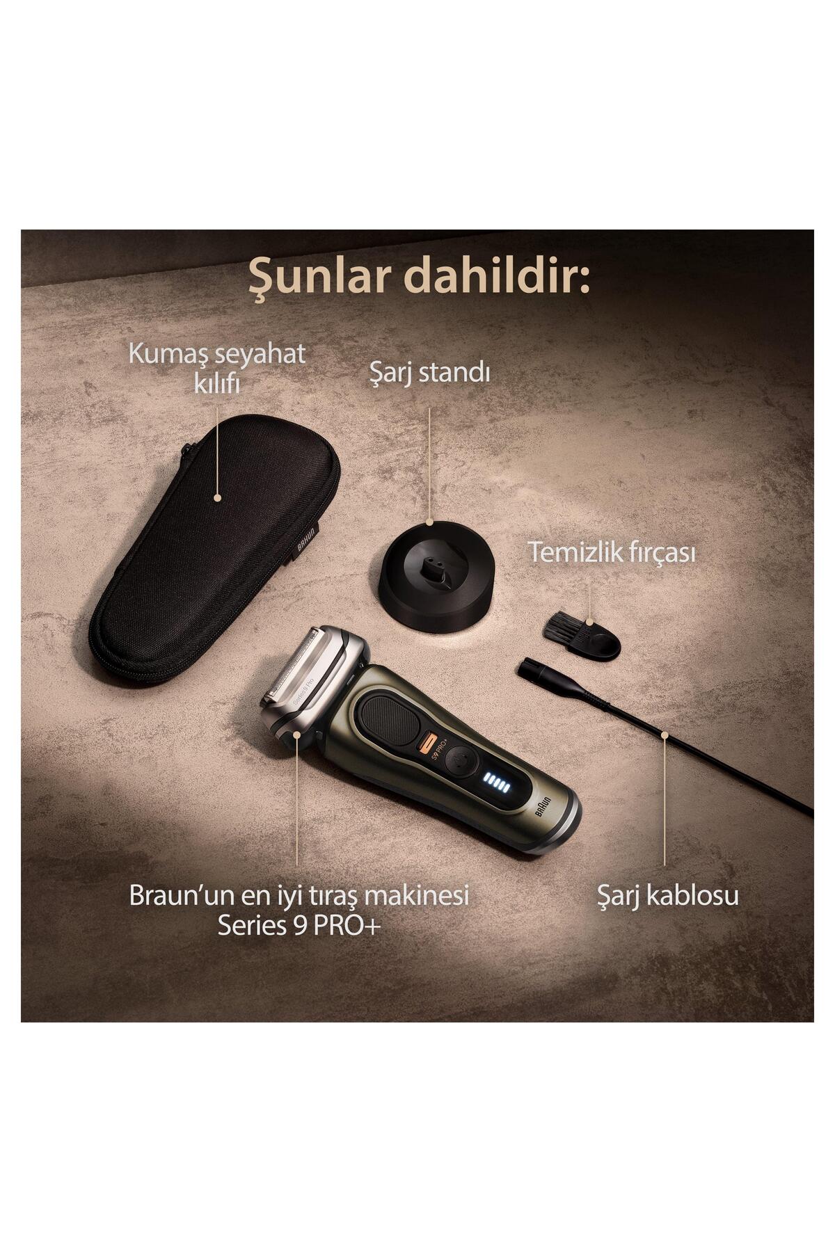 Braun Series 9 Pro Elektrikli Tıraş Makinesi, Şarj Standı, Islak Ve Kuru, 9519s, Altın Rengi-