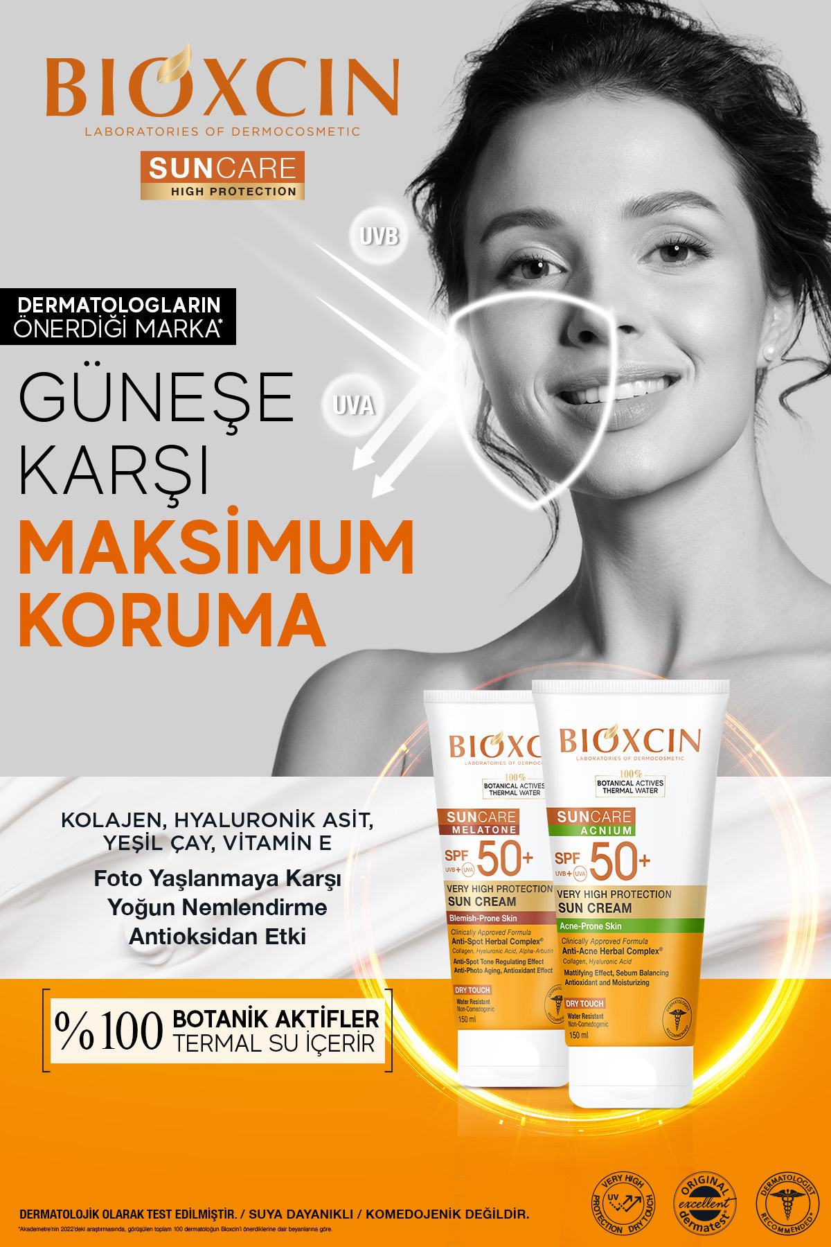 Bioxcin Sun Care Acnium Spf 50 Güneş Koruyucu Krem 150 ml-
