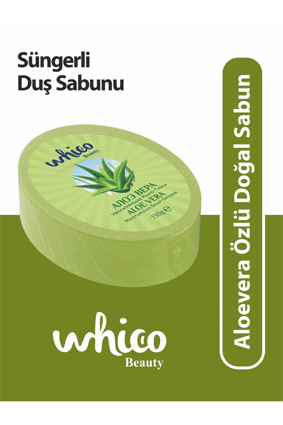 Whico Beauty Aloevera Özlü Doğal Süngerli Sabun 130g-