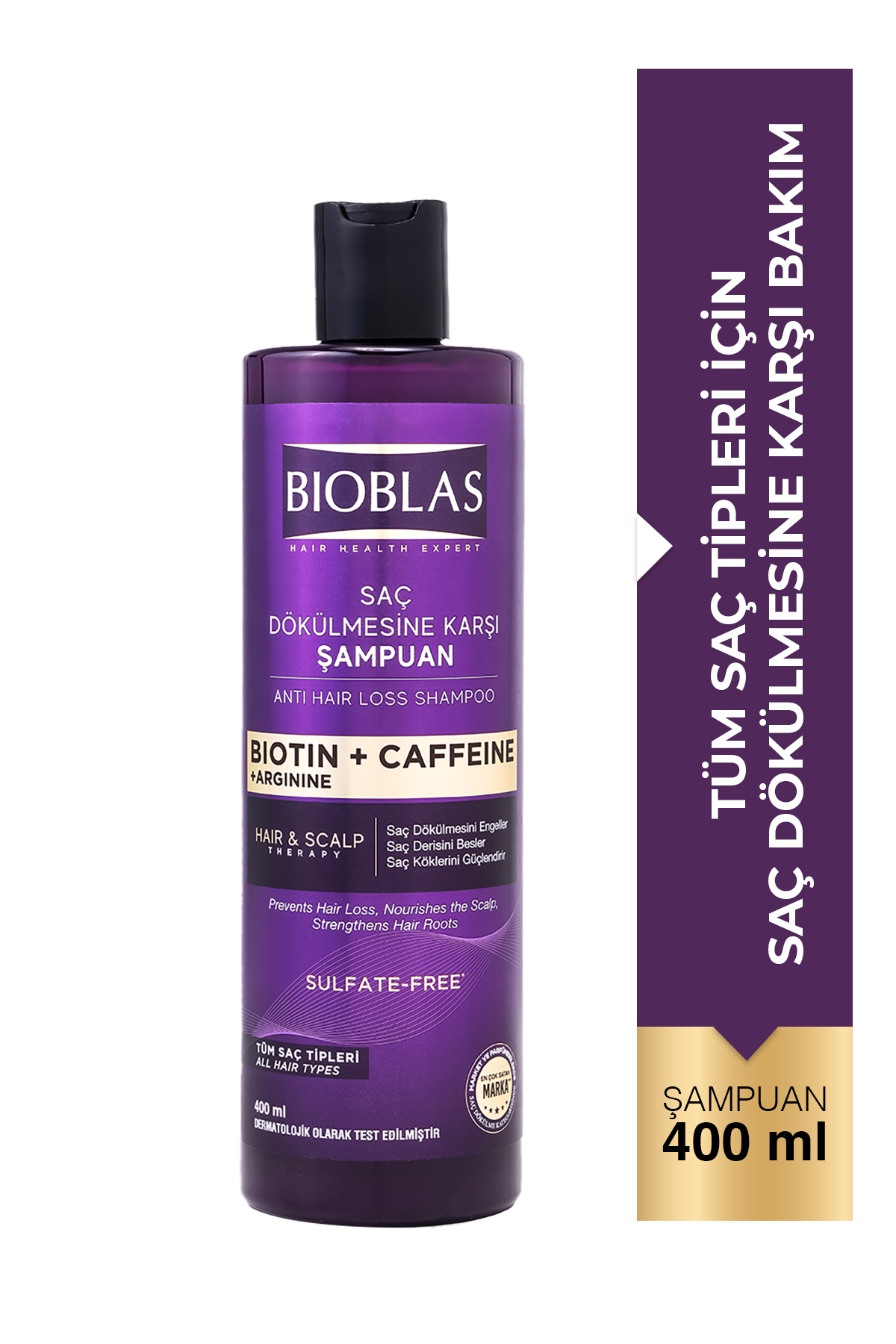 Bioblas Kafein Arjinin Biotin Saç Dökülmesi Karşıtı Şampuan 400 Ml Besleyici, Güçlendirici, Dökülme Karşıtı-