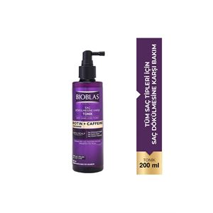 Bioblas Kafein Arjinin Biotin Saç Dökülmesi Karşıtı Tonik 200 Ml Besleyici, Güçlendirici, Dökülme Karşıtı-