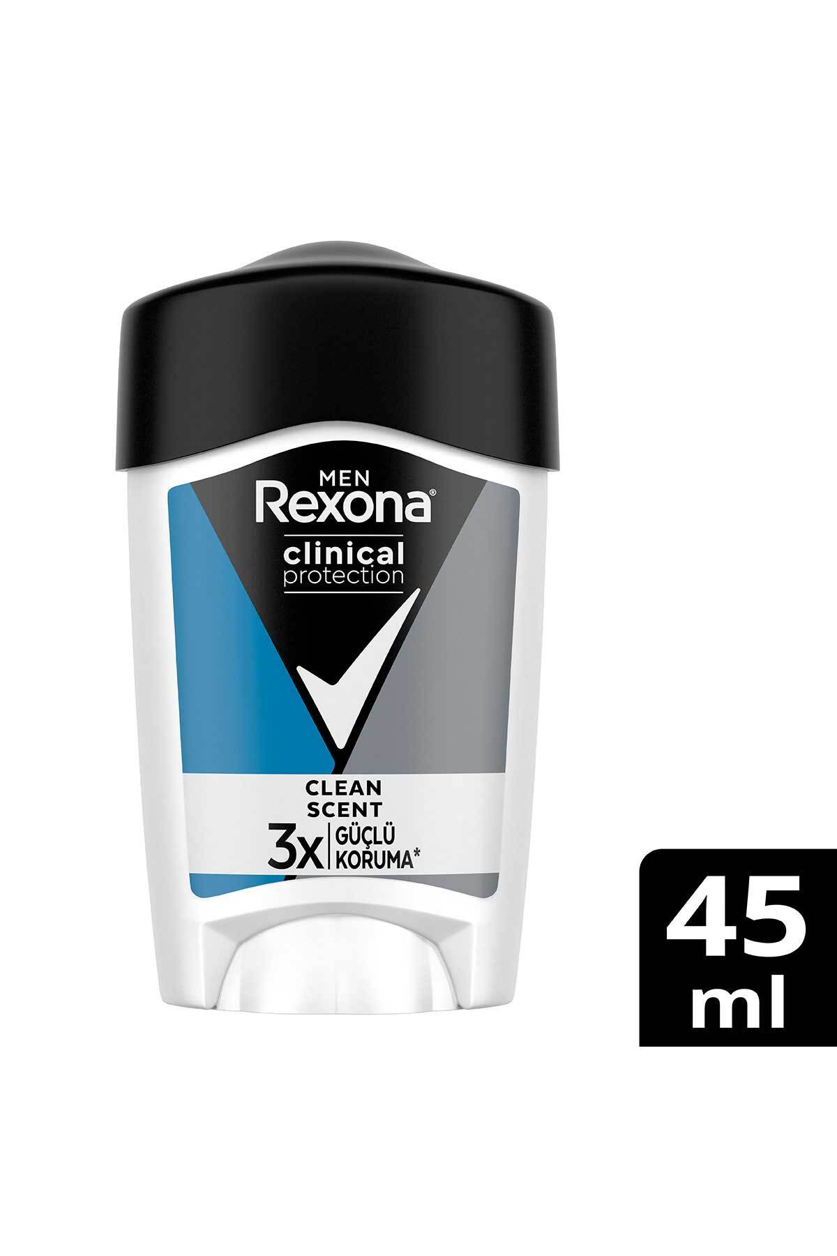 Rexona Men Clinical Protection Erkek Stick Deodorant Clean Scent 3x Güçlü Koruma 45 ml-