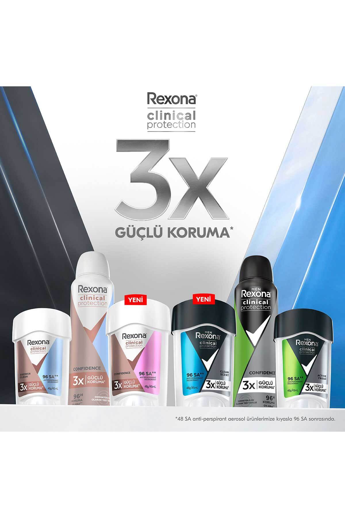 Rexona Men Clinical Protection Erkek Stick Deodorant Clean Scent 3x Güçlü Koruma 45 ml-