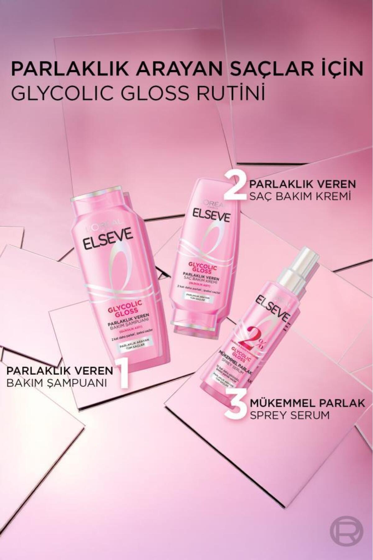 Elseve Glycolic Gloss Parlaklık Veren Saç Bakım Kremi 250ml-