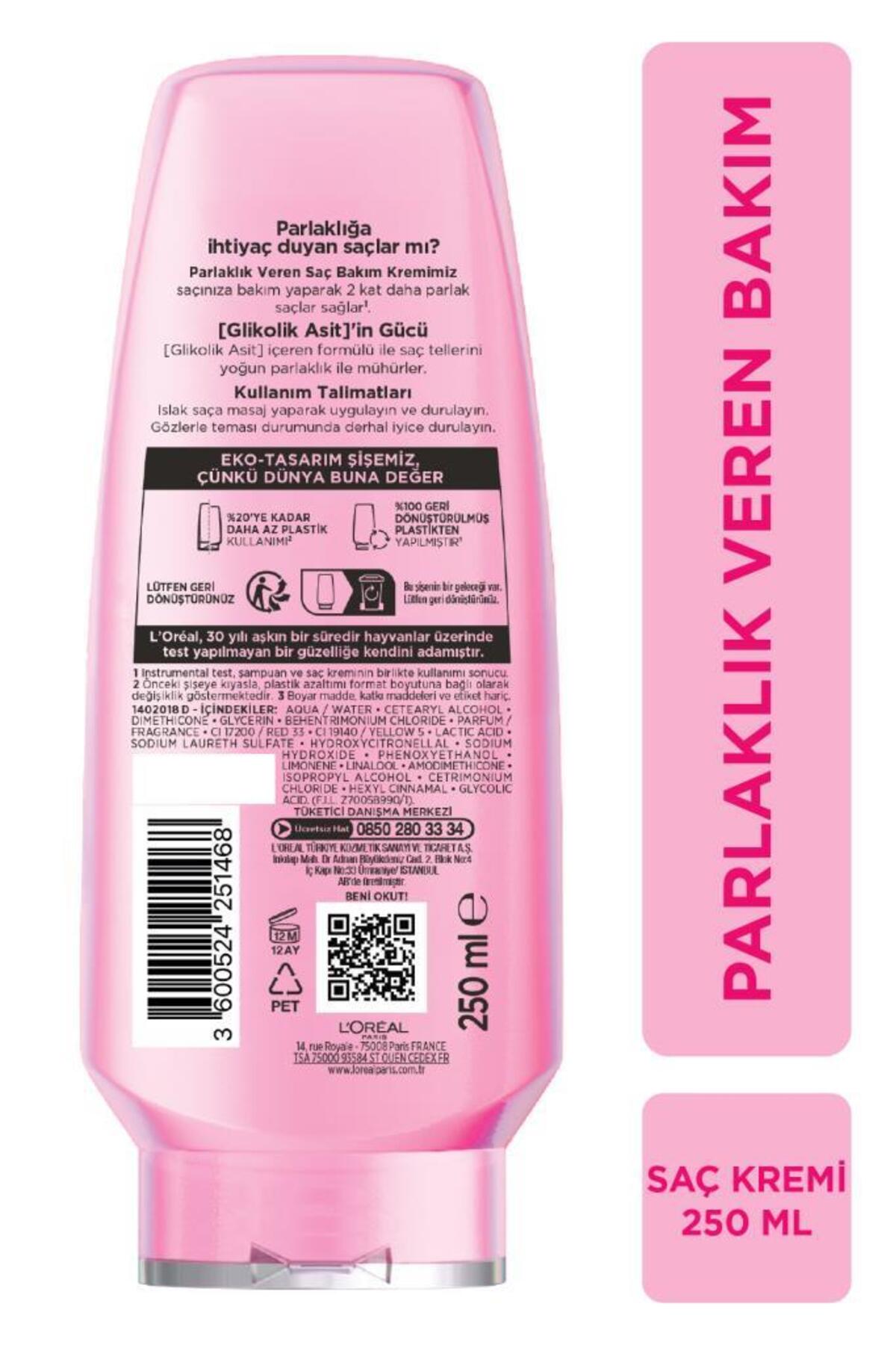 Elseve Glycolic Gloss Parlaklık Veren Saç Bakım Kremi 250ml-