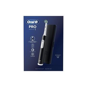 Oral-B Pro Series 1 Şarjlı Diş Fırçası Siyah + Seyahat Kabı-
