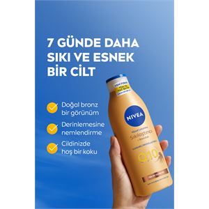 NIVEA Q10 Sıkılaştırıcı ve Bronzlaştırıcı Vücut Losyonu 250ml, Nemlendirici, Kademeli Bronzluk, Esnek Cilt-