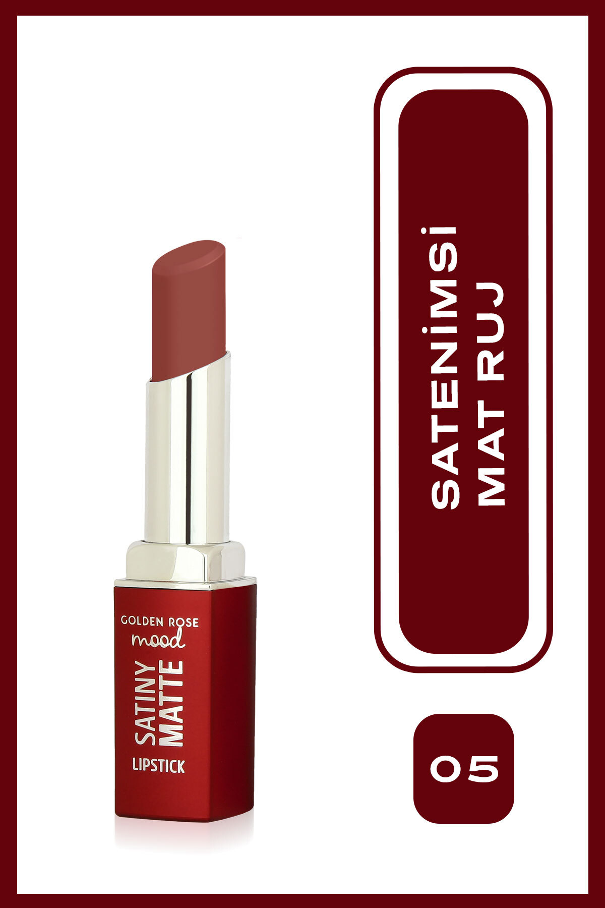 Golden Rose Mood Satiny Mat Ruj No:05 Burnt Blush-