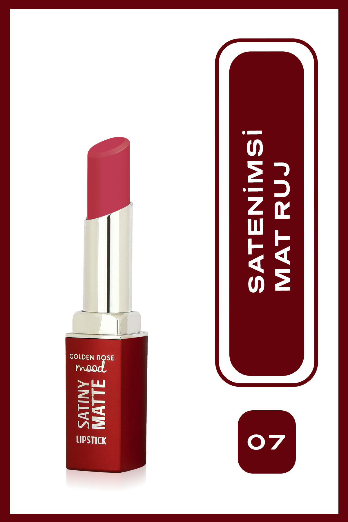 Golden Rose Mood Satiny Mat Ruj No:07 Berry Rouge-