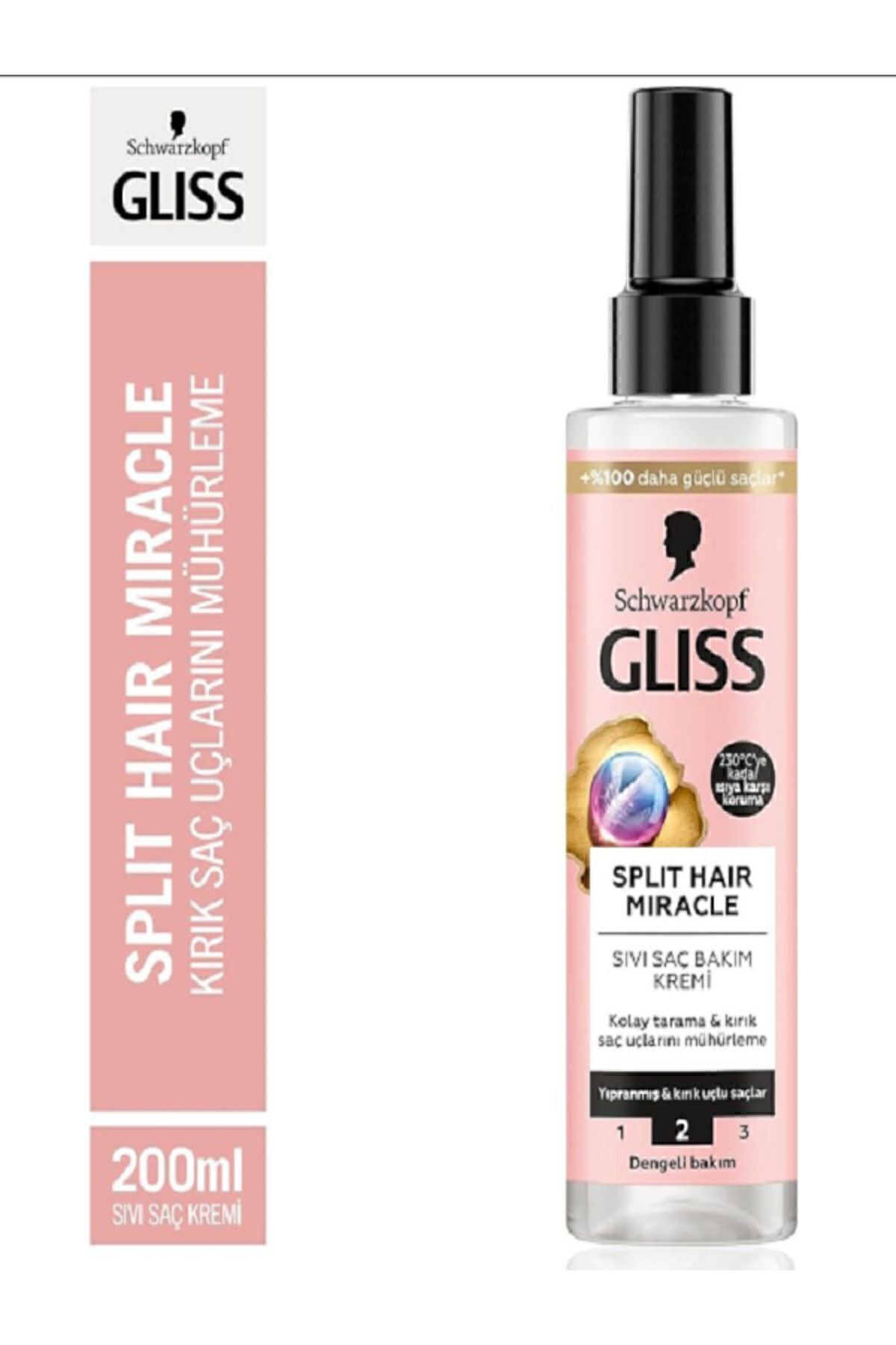 Gliss Split Hair Miracle Kırık Uçları Mühürleyen Sıvı Saç Bakım Kremi 200 ml-