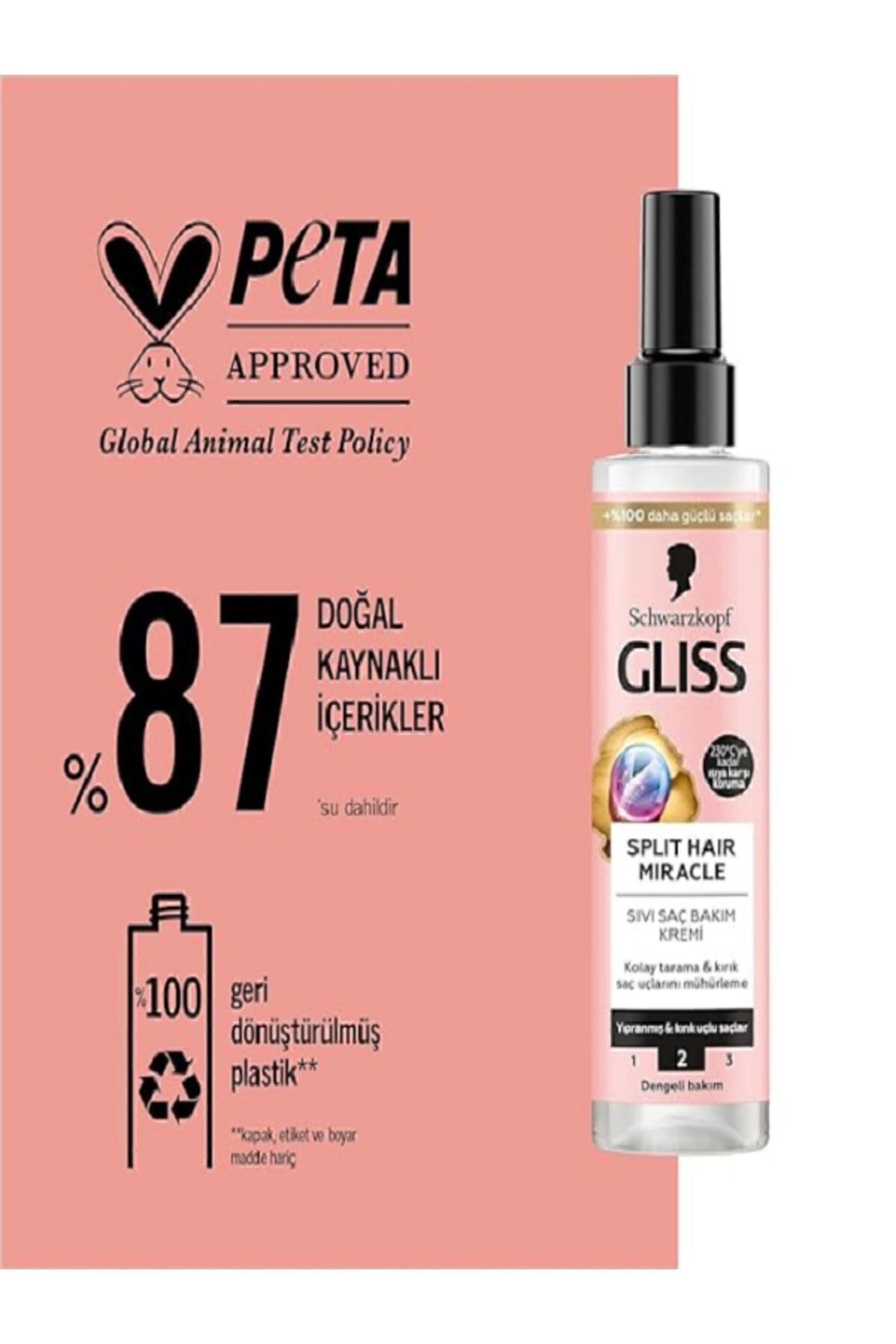 Gliss Split Hair Miracle Kırık Uçları Mühürleyen Sıvı Saç Bakım Kremi 200 ml-