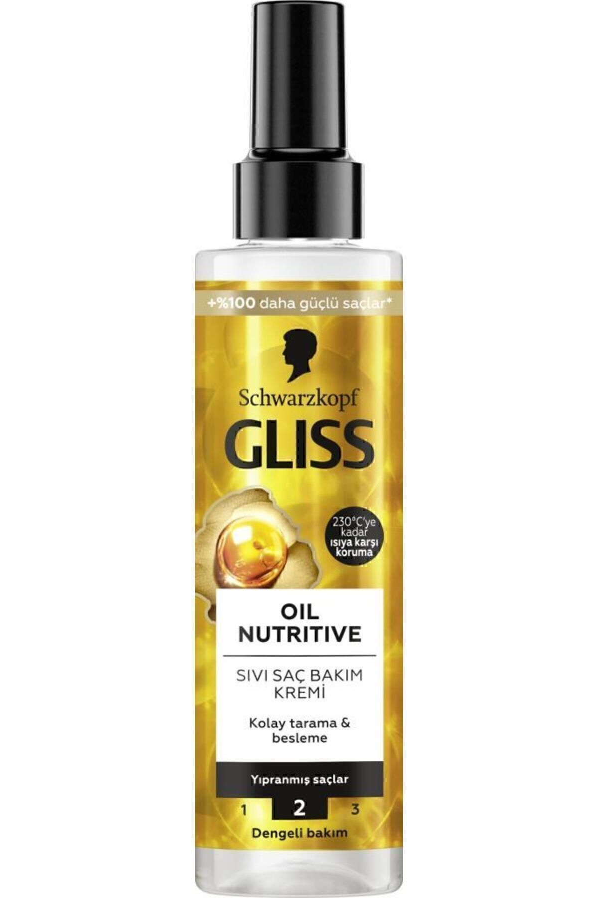 Gliss Oil Nutritive  Omega 9 ve Marula Yağı içeren Besleyici Saç Bakım Kremi 200 ml Yıpranmış Saçlar-